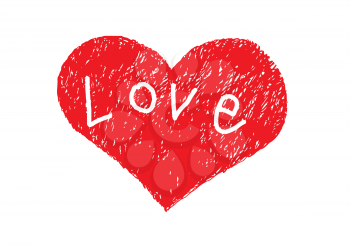 Royalty Free Clipart Image of a Heart With the Word Love