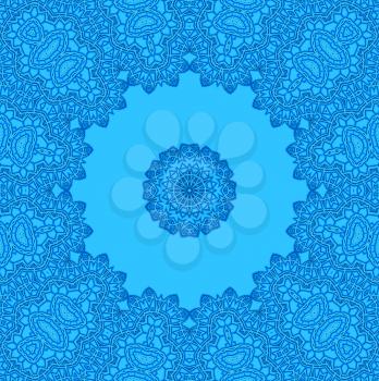 Blue background with abstract shape in the center
