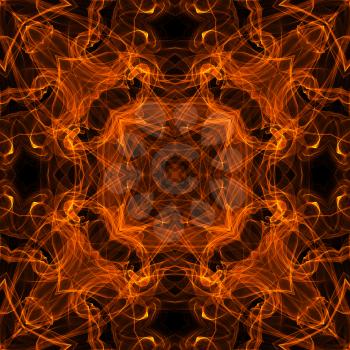 Black background with bright abstract fire pattern