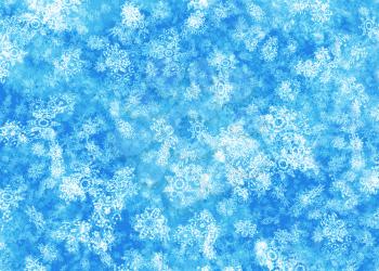 Blue winter abstract background with snowflakes