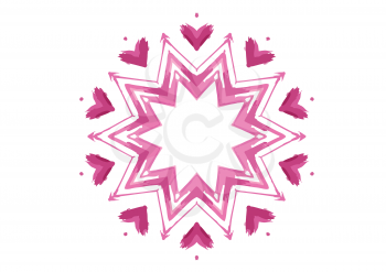 Vector color shape with abstract hearts