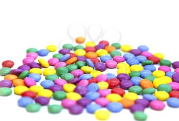 Bright colorful candy on white background