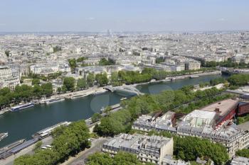 Beautiful aerial view from Eiffel Tower on Paris, France