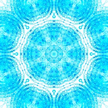 Illustration with abstract blue and white concentric pattern