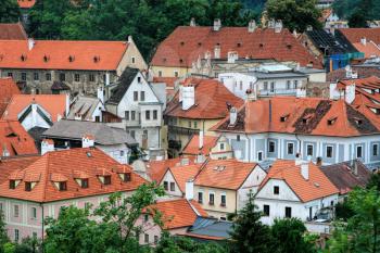 Traditional architecture of very old bohemian little town Czech Krumlov (Cesky Krumlov) in Czech Republic