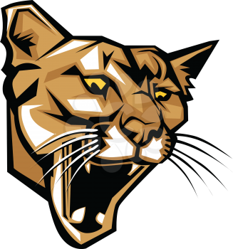 Graphic Vector Mascot Image of a Mountain Lion Head