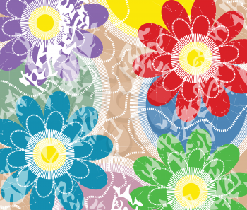Royalty Free Clipart Image of a Colorful Flower Background