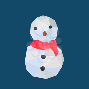 Illustration of origami snowman
