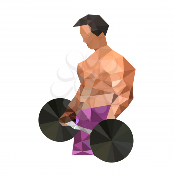 Illustration of origami bodybuilding man