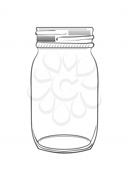 Illustration of hand drawn doodle jar isolated on white background