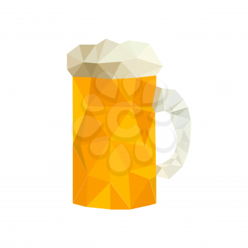Illustration of modern design with origami beer isolated on white background