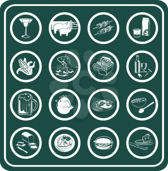 Royalty Free Clipart Image of Food and Drink Icons