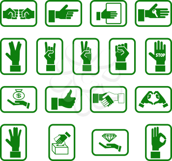 Royalty Free Clipart Image of Various Hand Icons