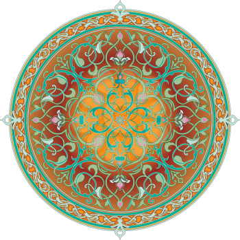 Royalty Free Clipart Image of an Arabic Floral Motif