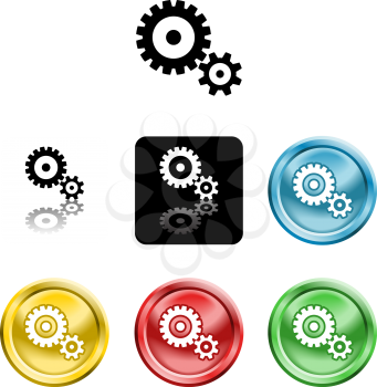 Royalty Free Clipart Image of Cog Icons