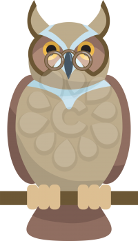 Royalty Free Clipart Image of an Owl Wearing Glasses