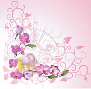 Royalty Free Clipart Image of a Floral Background