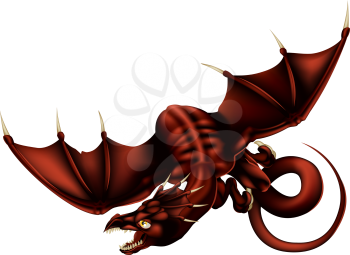 Royalty Free Clipart Image of a Flying Dragon