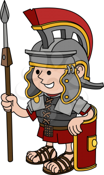 Royalty Free Clipart Image of a Roman Soldier 