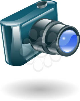 Royalty Free Clipart Image of a Camera