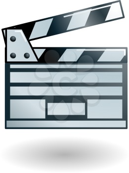 Royalty Free Clipart Image of an Illustration of a Clapperboard