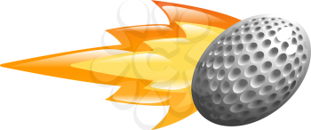 Royalty Free Clipart Image of a Flaming Golf Ball