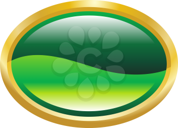 Royalty Free Clipart Image of a Green and Gold Frame