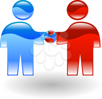 Royalty Free Clipart Image of Two People Shaking Hands