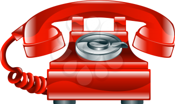 Royalty Free Clipart Image of a Red Phone Icon