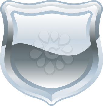 Royalty Free Clipart Image of a Silver Shield