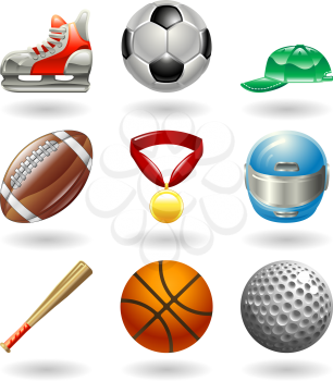 Royalty Free Clipart Image of Sports Icons 