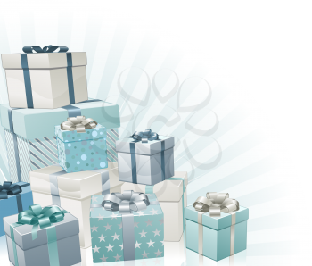 Royalty Free Clipart Image of a Pile of Presents