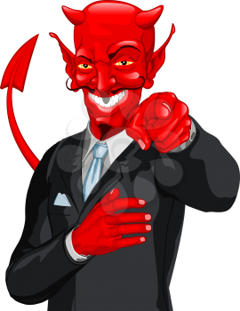 Royalty Free Clipart Image of Satan in a Business Suit