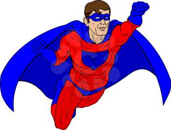 Royalty Free Clipart Image of a Superhero