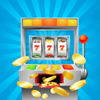 Royalty Free Clipart Image of a Slot Machine