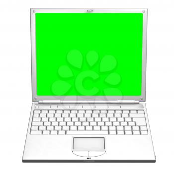 Royalty Free Clipart Image of an Open Laptop 