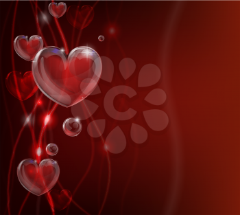 An abstract valentines day heart background illustration.