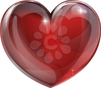 A shiny glossy heart illustration. Classic symbol for love.