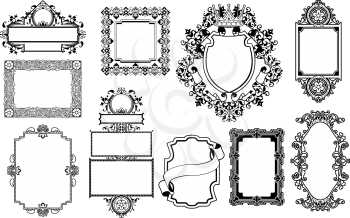 A set of decorative frame graphic design elements