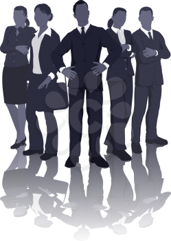 Illustration of a dynamic professional smart business team