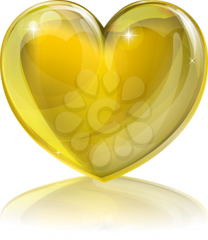 A golden heart concept. Could be for a heart of gold, i.e. kind or loving or an award for good service or similar.
