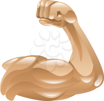 Strong muscle arm icon clipart illustration
