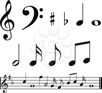 Royalty Free Clipart Image of Musical Elements