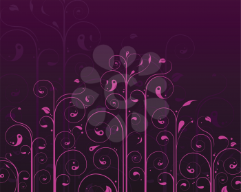Royalty Free Clipart Image of a Purple and Pink Vine Background