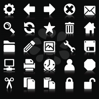 Royalty Free Clipart Image of Simple Elements on Black