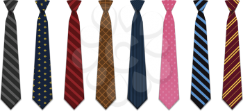 Royalty Free Clipart Image of Eight Neck Ties