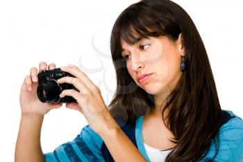 Royalty Free Photo of a Young Woman Taking Pictures