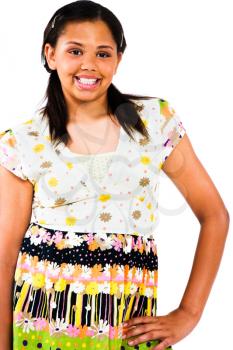 Royalty Free Photo of a Teenage Girl Modeling Clothing