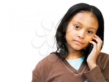 Royalty Free Photo of a Teenage Girl Talking on a Cellular Phone
