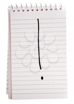 Royalty Free Photo of an Explamation Point on a Spiral Notepad